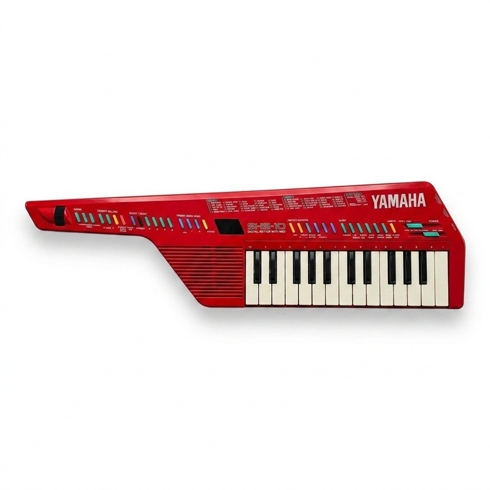 Vintage Yamaha SHS-10 Red Keytar Shoulder Keyboard MIDI Work Tested Bundle Bag